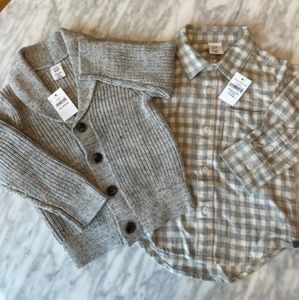 Baby Gap Boys 18-24 Months Toddler Sweater and Plaid Flannel Shirt